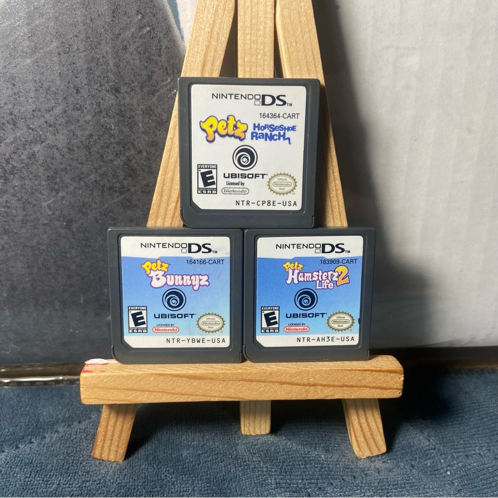 Nintendo DS Game Lot: Petz Bunnyz + Hamster Life 2 + Horeshoe Ranch